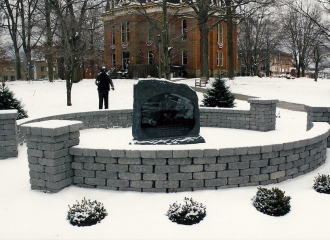 Wintry Scene of the Coal Miners Memorial in December 2013.
