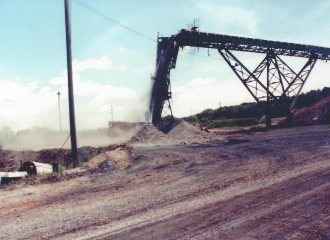 Peabody Coal Co. #9 North Sunnyhill U.G. Mine track entry, 1985.